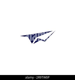 Icona vettore piano carta. Logo Fly Arrow Illustrazione Vettoriale