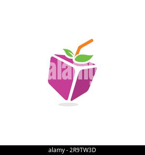 Logo Ice Cube Juice. Logo Fruit Juice Illustrazione Vettoriale