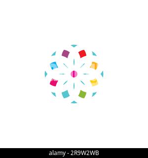 Design del logo Elements. Logo Flower Abstract Illustrazione Vettoriale