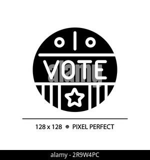 Icona stile glifo di voting perfetto pixel 2D. Illustrazione Vettoriale
