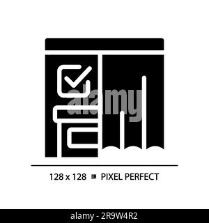 Icona di stile glifo della cabina di votazione Pixel Perfect Illustrazione Vettoriale