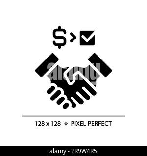 Icona stile glifo Pixel Perfect Partnership Illustrazione Vettoriale
