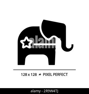 Icona stile glifo Perfect Republican Party 2D pixel Illustrazione Vettoriale
