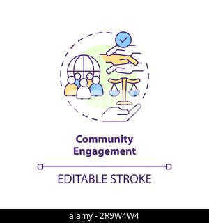 Icona Community Engage Concept Illustrazione Vettoriale