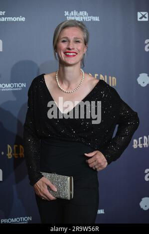 Colonia, Germania. 28 giugno 2023. L'atleta Britta Heidemann arriva alla prima di Berlino, il grande spettacolo dei 20 d'oro, al 34° Summer Festival presso la Kölner Philharmonie Credit: Horst Galuschka/dpa/Alamy Live News Foto Stock