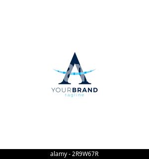 Letter A Logo Simple Smile. Un logo iniziale Illustrazione Vettoriale