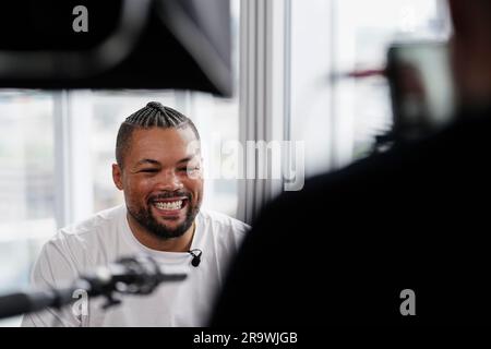 Joe Joyce durante una conferenza stampa ai TalkSport Studios di Londra. Data foto: Giovedì 29 giugno 2023. Foto Stock