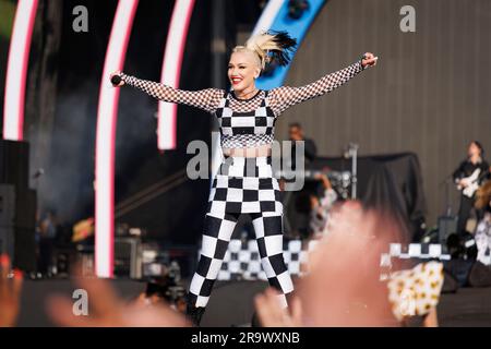 Gwen Stefani si esibisce al BST Hyde Park 2023. Immagine scattata il 25 giugno 2023. Foto Stock