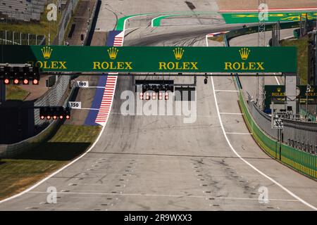 Spielberg, Austria. 29 giugno 2023. Atmosfera del circuito - inizio/fine diritto. 29.06.2023. Campionato del mondo di formula 1, Rd 10, Gran Premio d'Austria, Spielberg, Austria, Giorno di preparazione. Il credito fotografico dovrebbe essere: XPB/Press Association Images. Credito: XPB Images Ltd/Alamy Live News Foto Stock