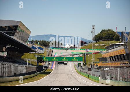 Spielberg, Austria. 29 giugno 2023. Atmosfera del circuito - inizio/fine diritto. 29.06.2023. Campionato del mondo di formula 1, Rd 10, Gran Premio d'Austria, Spielberg, Austria, Giorno di preparazione. Il credito fotografico dovrebbe essere: XPB/Press Association Images. Credito: XPB Images Ltd/Alamy Live News Foto Stock