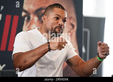 Joe Joyce durante una conferenza stampa ai TalkSport Studios di Londra. Data foto: Giovedì 29 giugno 2023. Foto Stock
