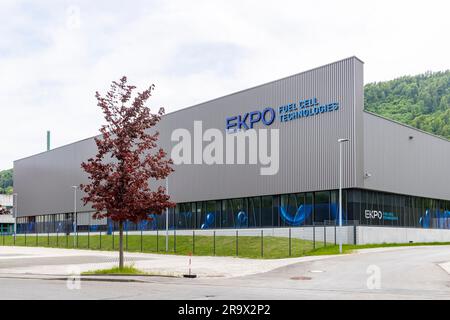 EKPO Fuel Cell Technologies, joint venture per lo sviluppo e la produzione su larga scala di pile a combustibile, fornitore di servizi completi per celle a combustibile e. Foto Stock