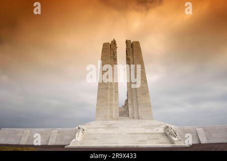 Monumento canadese di Vimy, nei pressi di Givenchy-en-Gohelle, Vimy, Pas-de-Calais, Nord-Pas-de-Calais, Francia, prima guerra mondiale, WW1, Memoriale di guerra Foto Stock