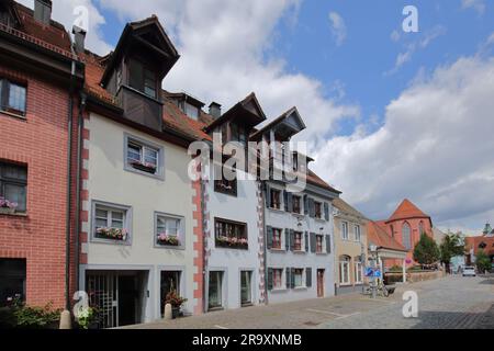 Case con dormitori gru a Rietgasse, Villingen, Villingen-Schwenningen, Foresta Nera meridionale, Foresta Nera, Baden-Württemberg, Germania Foto Stock