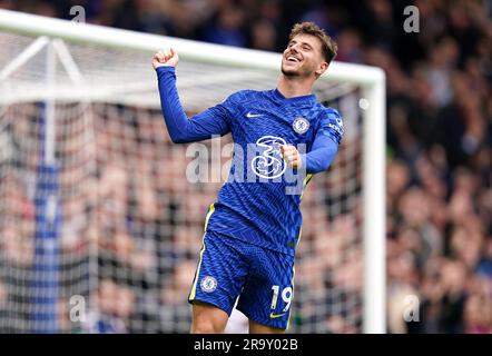 Foto del file datata 23-10-2021 di Mason Mount, che il Manchester United ha concordato un accordo da 55 milioni di sterline per firmare da Chelsea, l'agenzia di stampa della PA capisce. Data di emissione: Giovedì 29 giugno 2023. Foto Stock