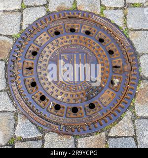 Tombino a Dresda, Germania Foto Stock