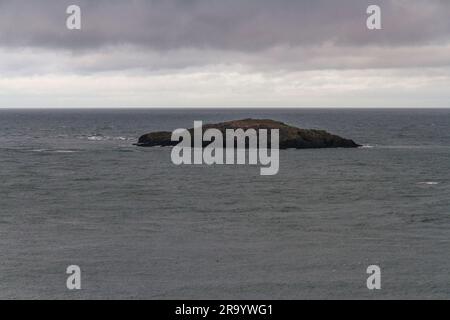 Il punto più settentrionale del Galles. Middle mouse o Ynys Badrig Island, al largo della costa nord di Anglesey Foto Stock