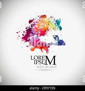 Riccio colorato da blot. Illustrazione vettoriale Illustrazione Vettoriale