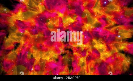 Nebulosa colorata nello spazio. Rendering 3d generato dal computer Foto Stock