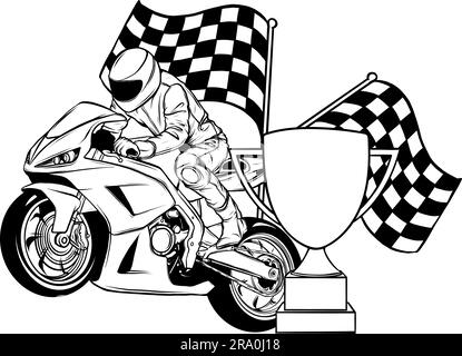 Super motociclista con illustrazione vettoriale dell'icona del profilo. Illustrazione Vettoriale