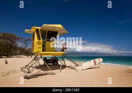 Torre dei bagnini, Kanaha Beach Park, Maui Island, Hawaii, Torre di Guardia, USA Foto Stock