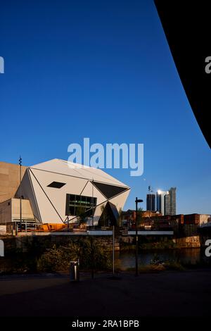 Centro di Manchester, Factory International Party in plaza, spazio all'aperto Foto Stock