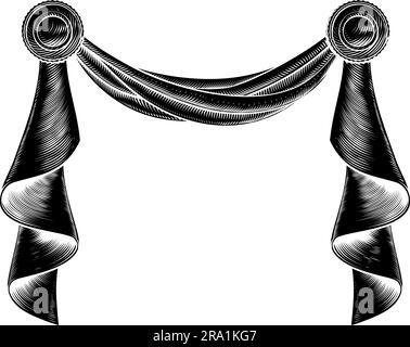 Tenda tessuto Banner Border Design antico Illustrazione Vettoriale