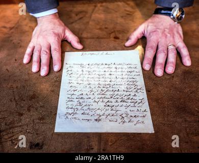 Londra, Regno Unito. 30 giugno 2023. Wolfang Amadeus Mozart lettera alla baronessa von Waldsten, firmata, credito: Paul Quezada-Neiman/Alamy Live News Foto Stock