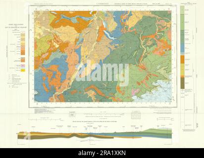 Cambridge. Mappa di rilevamento geologico. Foglio 188. Cambridgeshire, Newmarket 1974 Foto Stock