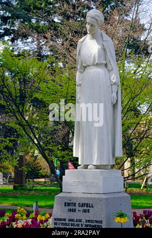 Francia, Territoire de Belfort, Belfort, Avenue Jean Jaures, Square Emile Lechten, Foto Stock