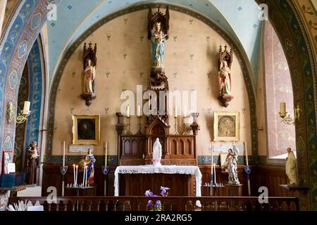 Francia, Cote d'Or, Chateauneuf en Auxois, etichettato Les Plus Beaux Villages de France (i villaggi più belli della Francia), chiesa di Saint Paul Foto Stock