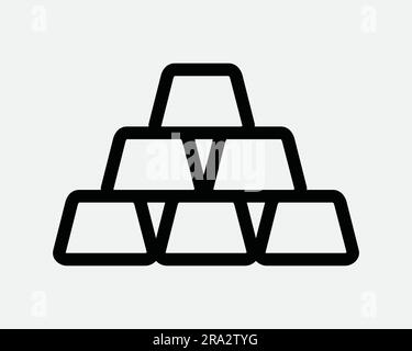 Icona linea barra oro. Finanza denaro ricchezza Tesoro Business Bank Banking Invest Investment. Grafica Clipart grafica bianco e nero simbolo EPS vettore Illustrazione Vettoriale