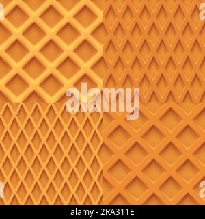 una texture waffle senza cuciture sul set Illustrazione Vettoriale