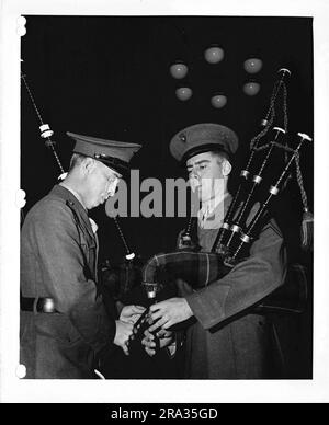 Fotografia dei giocatori militari di Bagpipe. Foto Stock