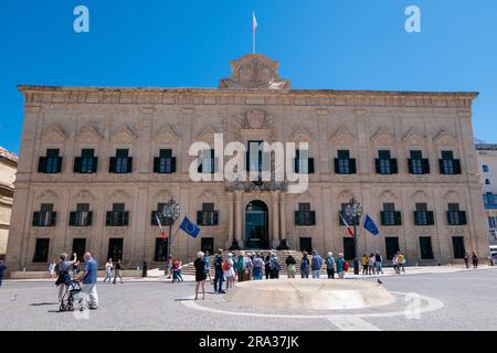 La Valletta, Malta, 5 maggio 2023. Auberge de Castille, Ufficio del primo Ministro Foto Stock