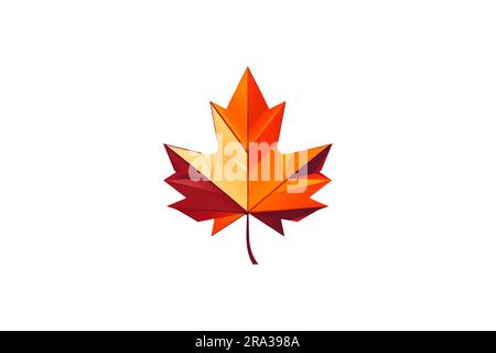 foglia autunnale dei cartoni animati su sfondo bianco in stile piatto per icona Illustrazione Vettoriale