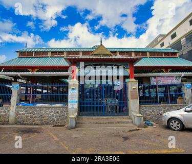 Sir Selwyn Clarke Market in città victoria, chiuso nei giorni festivi o la domenica, Mahe Seychelles Foto Stock