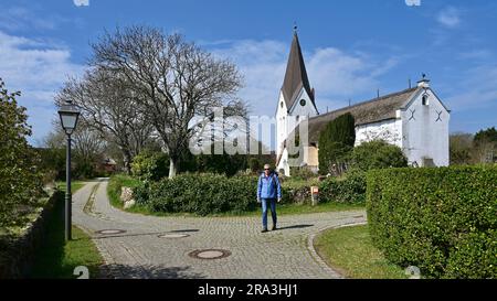 Chiesa di St. Clemens, Nebel, Amrum, Germania Foto Stock
