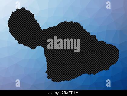 Mappa geometrica Maui. Forma a stencil di Maui in stile polietilene basso. Illustrazione vettoriale dell'isola. Illustrazione Vettoriale