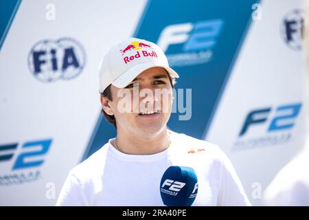 Spielberg, Autriche. 29 giugno 2023. FITTIPALDI Enzo (bra), Rodin Carlin, Dallara F2, ritratto durante la 7a prova del Campionato FIA di Formula 2 2023 dal 30 giugno al 2 luglio 2023 sul Red Bull Ring, a Spielberg, Austria - foto Diederik van der Laan/Dutch Photo Agency/DPPI Credit: DPPI Media/Alamy Live News Foto Stock