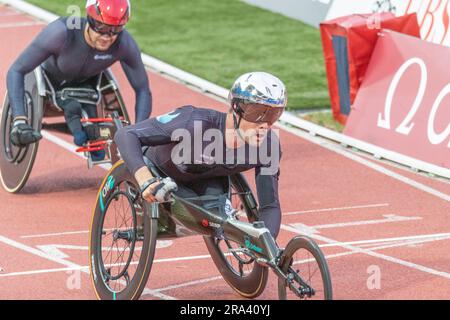 Losanna, Svizzera. 6 marzo 2023. Marcel Hug della Svizzera vince 1500M Wheelchair Men durante l'Athletisima Losanna - Diamomd League 2023. Athletisima Losanna - Diamomd League 2023 a Losanna 2023, si è svolto a Losanna, capitale olimpica il 30 giugno 2023. (Foto di: Eric Dubost/Sipa USA) credito: SIPA USA/Alamy Live News Foto Stock