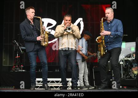 30 giugno 2023, Doncaster, South Yorkshire, U.K: UB40 , Esibirsi all'ippodromo di Doncaster , Doncaster , UK , 30.06.2023 (Credit Image: © Robin Burns/ZUMA Press Wire) SOLO PER USO EDITORIALE! Non per USO commerciale! Foto Stock