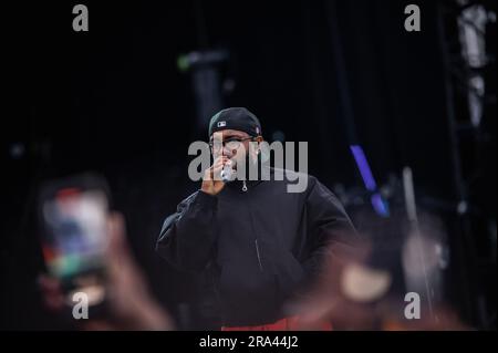 ROTTERDAM - Kendrick Lamar durante un'esibizione al festival hip-hop internazionale Rolling Loud a Rotterdam Ahoy. ANP JESSE WENSING netherlands Out - belgium Out Foto Stock