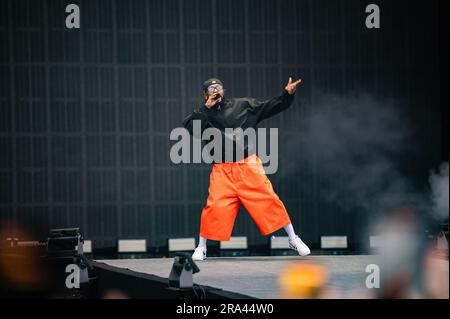 ROTTERDAM - Kendrick Lamar durante un'esibizione al festival hip-hop internazionale Rolling Loud a Rotterdam Ahoy. ANP JESSE WENSING netherlands Out - belgium Out Foto Stock