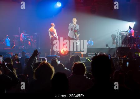Il cantante italiano Biagio Antonacci, durante le sue esibizioni dal vivo alla Grana Padano Arena di Mantova per il suo Palco centrale Tour, l'11 maggio 2023 a Mantova, Foto Stock