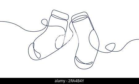 Linea continua calzini Illustrazione Vettoriale