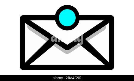 Immagine vettoriale dell'icona della busta e-mail su sfondo bianco Illustrazione Vettoriale