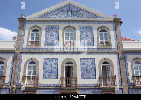 La Casa de Santa Zita, rivestita di piastrelle, sulla Praca de Marques de Pombal nel centro di Aveiro, Portogallo Foto Stock