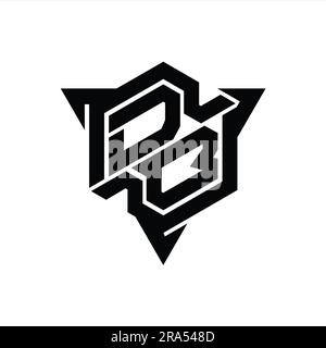 DB Letter Logo monogramma forma esagonale con triangolo delineano il modello di design stile gaming Foto Stock