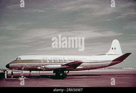 Un aereo di linea Iraqi Airways Vickers Viscount Airliner, numero di serie YI-ACL. Presi negli anni '1960 Foto Stock